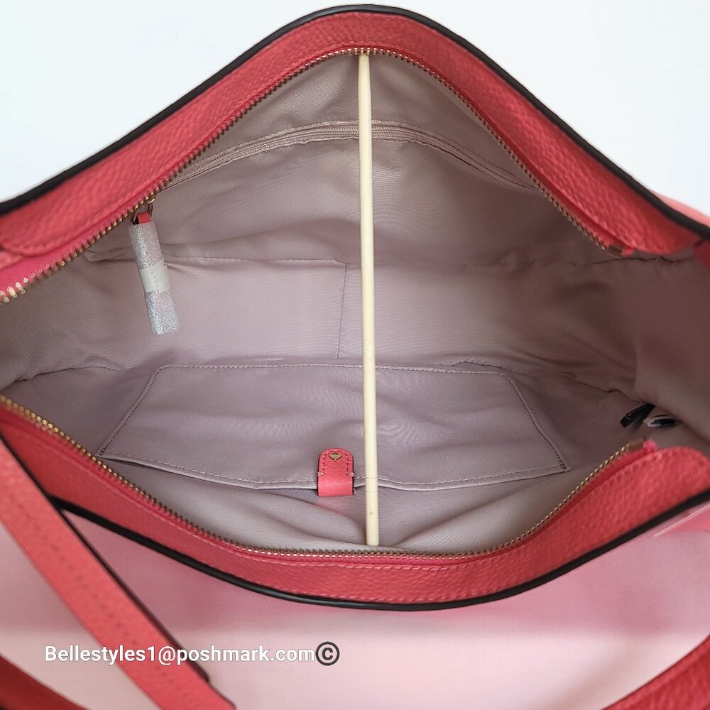 KATE SPADE Roulette Pebbled Leather Large Hobo Bag- Peach Melba color π$178.β - Picture 13 of 16
